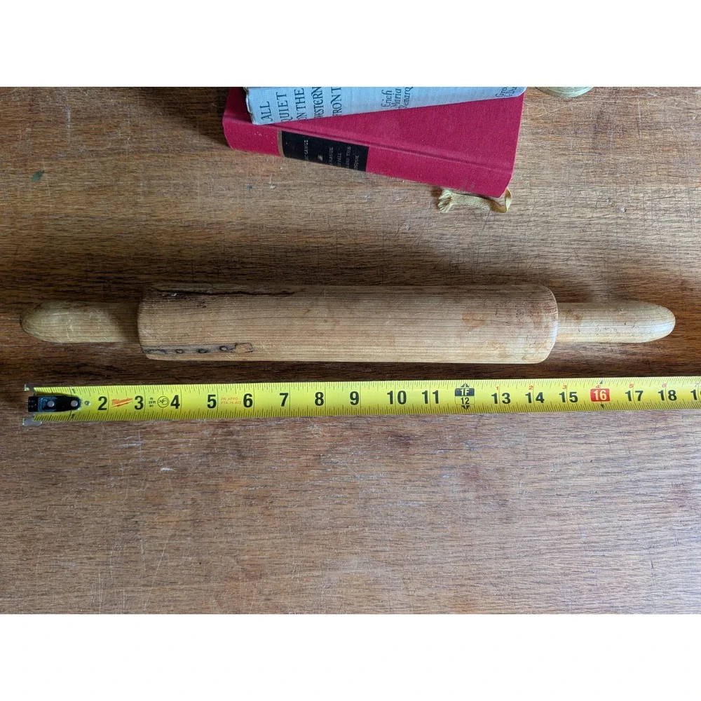 Vintage Wooden Rolling Pin Farmhouse Primitive Kitchen Decor 17.5 Inch